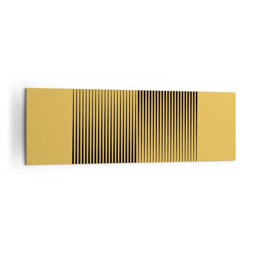 Impression sur toile - Image sur toile - Lignes noires verticales sur fond jaune - 160x50cm - Cadre opposé - Décoration murale moderne pour le salon et la chambre ARTTOR