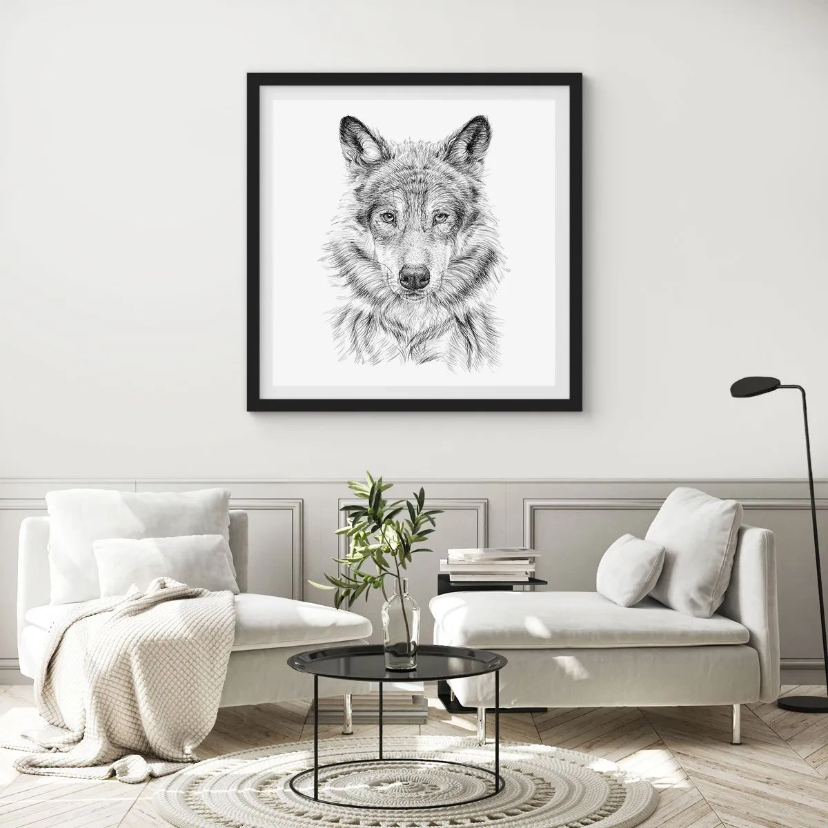 Affiche dans un cadre noir - Poster - Un leader né - 50x50 cm