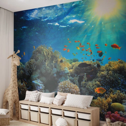Papier Peint Photo Premium Canvas - Trésor sous-marin - récif de corail, Océan, Maritime - 300x210 cm