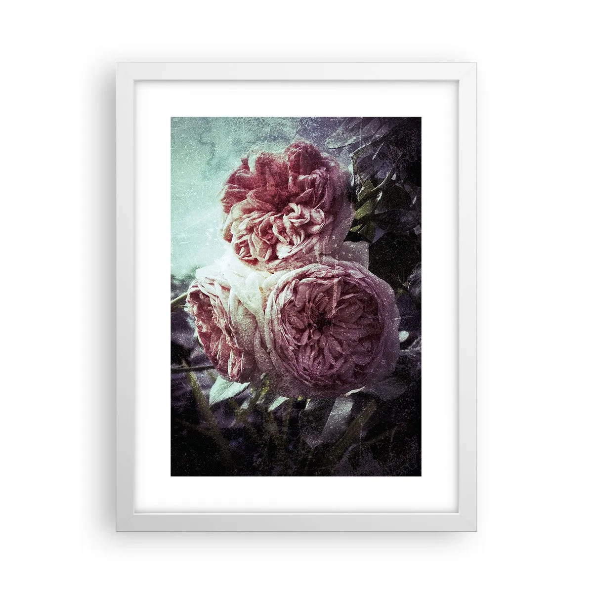 Affiche dans un cadre blanc - Poster - Dans une ambiance romantique - 30x40 cm