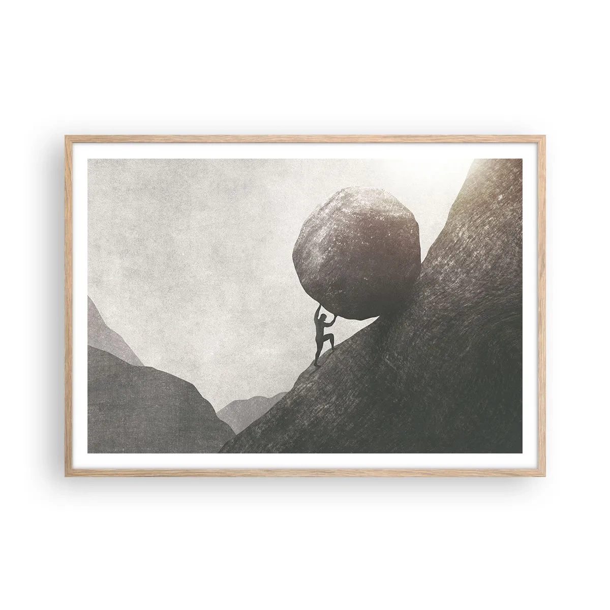 Affiche dans un chêne clair - Poster - Je crois contre tout espoir - 100x70 cm