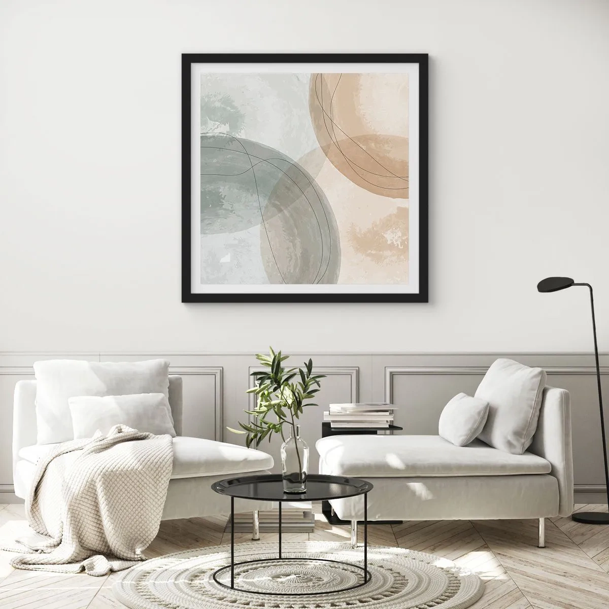 Affiche dans un cadre noir - Poster - Mondes pénétrants - 60x60 cm