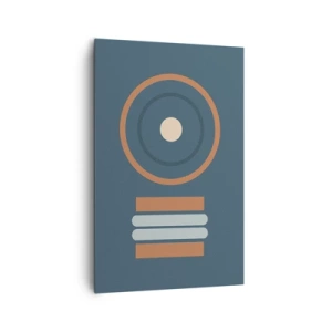 Impression sur toile - Image sur toile - Une composition géométrique avec des cercles et des rectangles aux couleurs sobres. - 80x120cm - Essence des choses - Décoration murale moderne pour le salon et la chambre ARTTOR