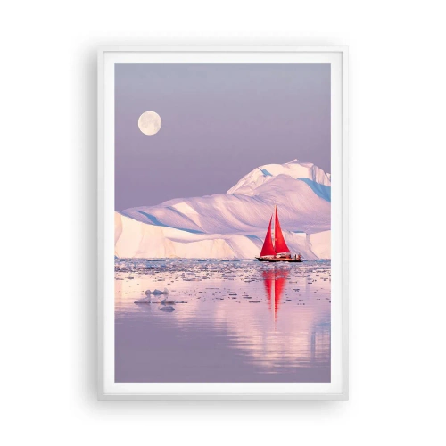 Affiche dans un cadre blanc - Poster - La chaleur de la voile, le froid de la glace - 70x100 cm