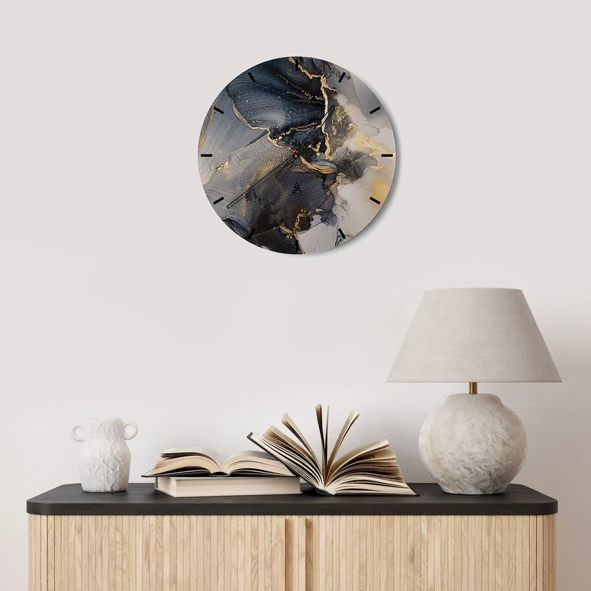 Horloge murale - Pendule murale - La vie de la pierre - 40x40 cm