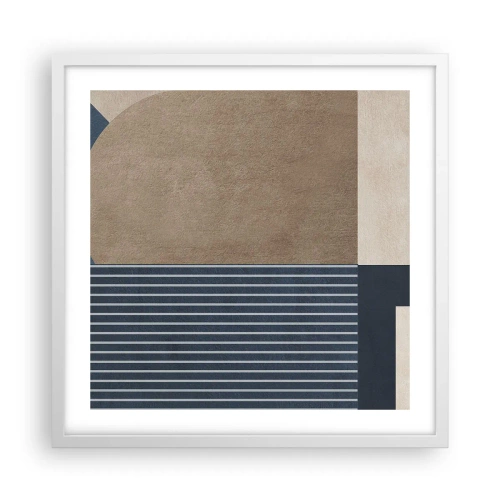 Affiche dans un cadre blanc - Poster - Composition simple et en rondeur - 50x50 cm