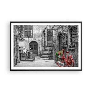 Affiche dans un cadre noir - Poster - Ruelle toscane - 91x61 cm