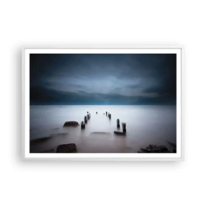 Affiche dans un cadre blanc - Poster - Lac pensif - 100x70 cm