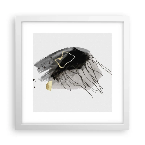 Affiche dans un cadre blanc - Poster - En noir et en or - 30x30 cm