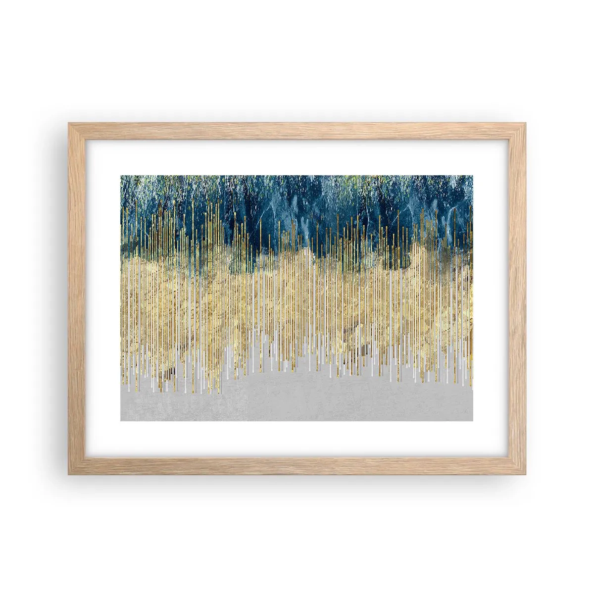 Affiche dans un chêne clair - Poster - Bordure dorée - 40x30 cm