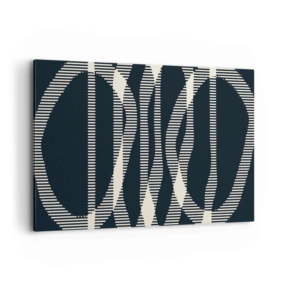 Impression sur toile - Image sur toile - Lignes géométriques dans des tons clairs sur un fond sombre - 120x80cm - Une tentative de briser l'obscurité - Décoration murale moderne pour le salon et la chambre ARTTOR