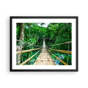 Affiche dans un cadre noir - Poster - Pont de singe en pleine nature - 50x40 cm