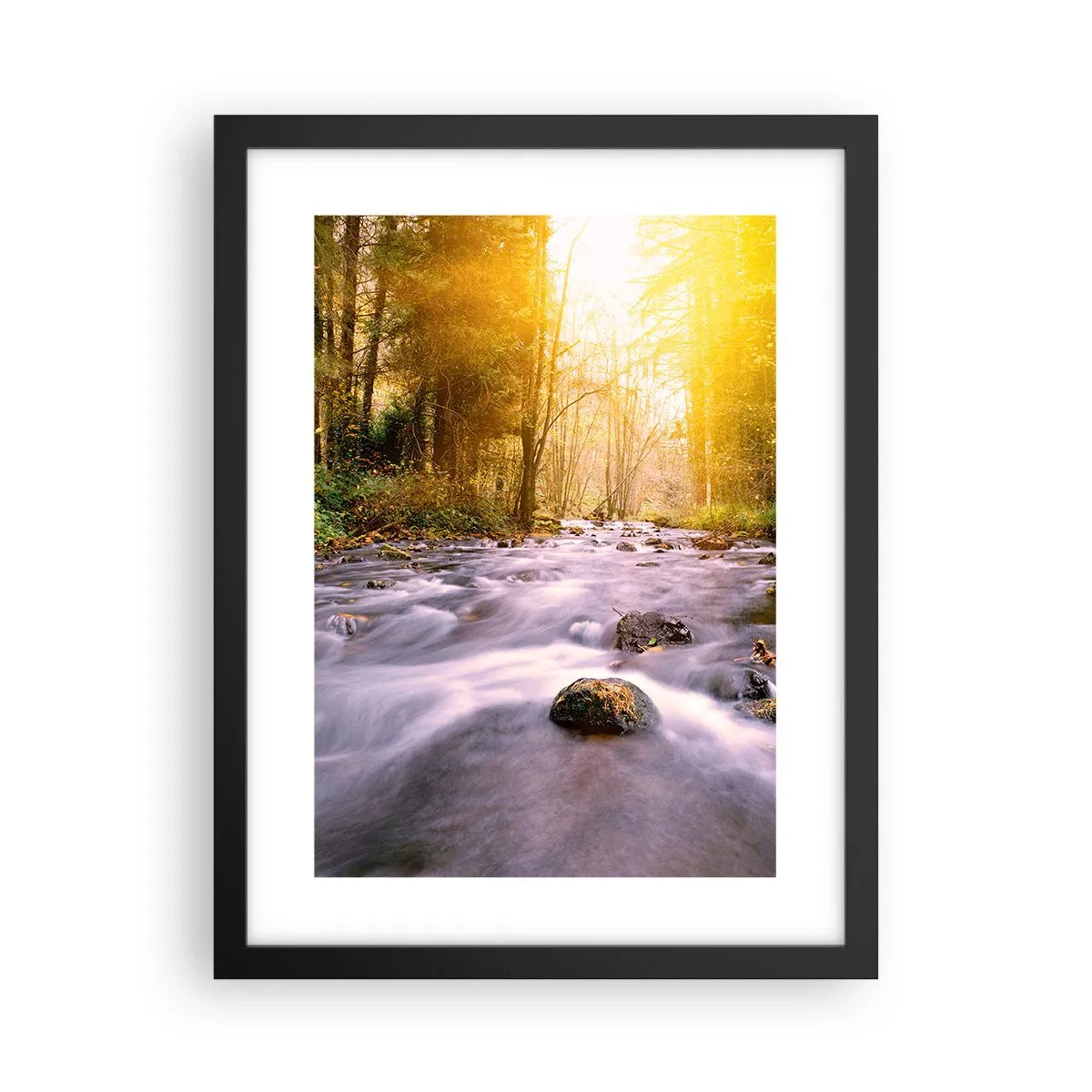 Affiche dans un cadre noir - Poster - Malachite dans un cadre argent et or - 30x40 cm