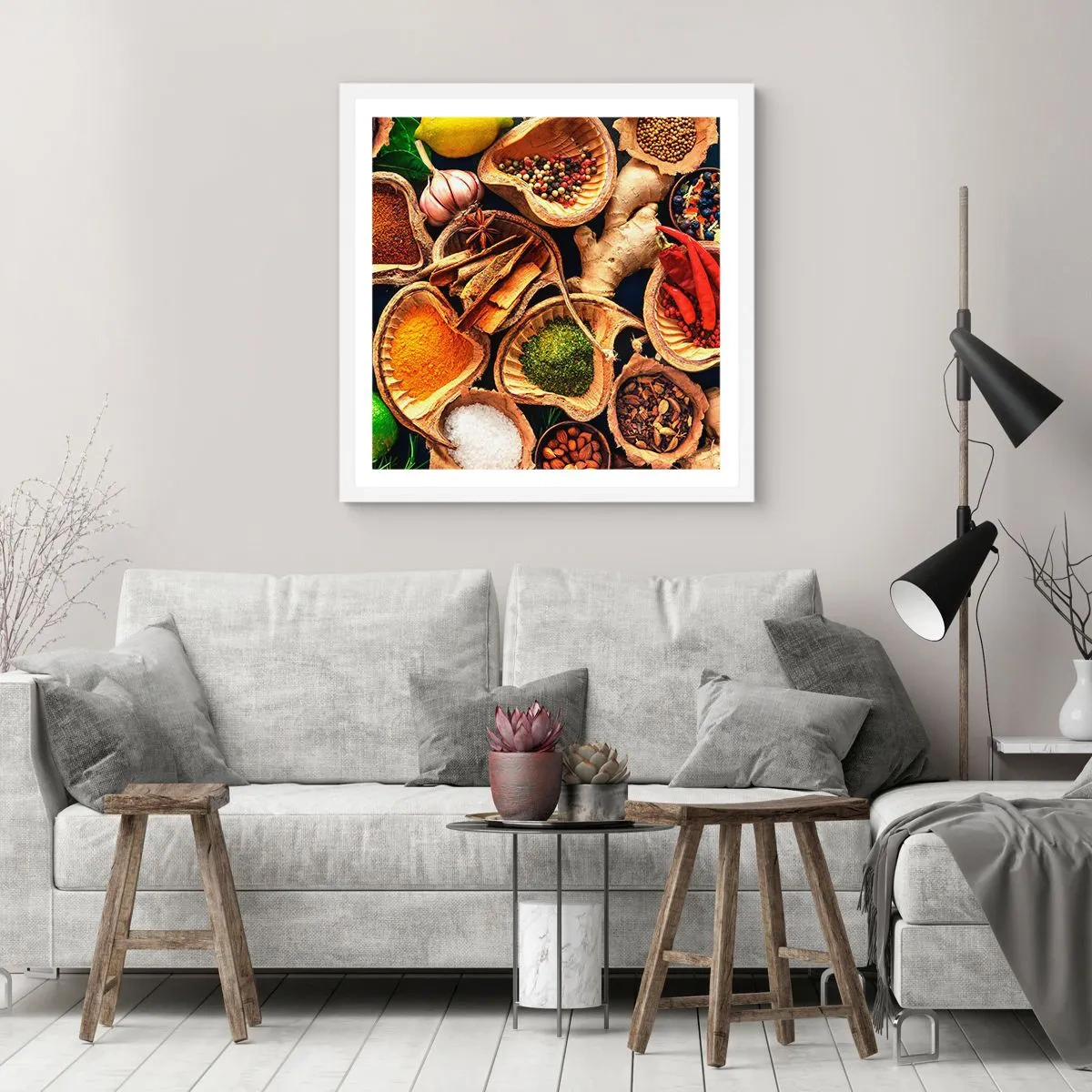 Affiche dans un cadre blanc - Poster - Prends ce que tu veux - 30x30 cm