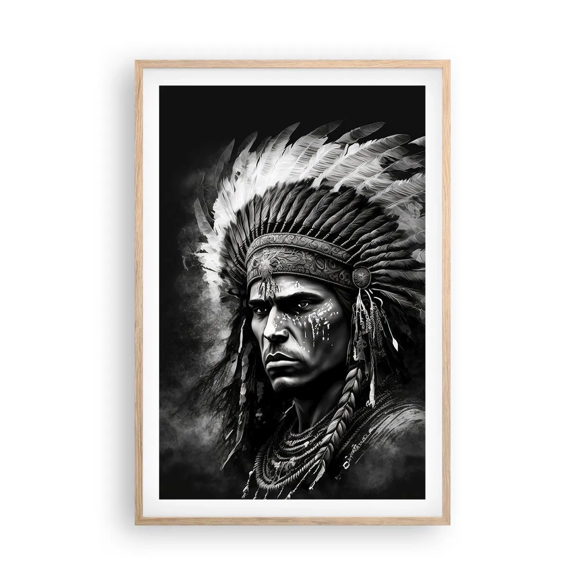 Affiche dans un chêne clair - Poster - Un leader et un guerrier - 61x91 cm