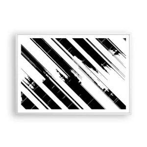 Affiche dans un cadre blanc - Poster - Une composition intense et dynamique - 100x70 cm