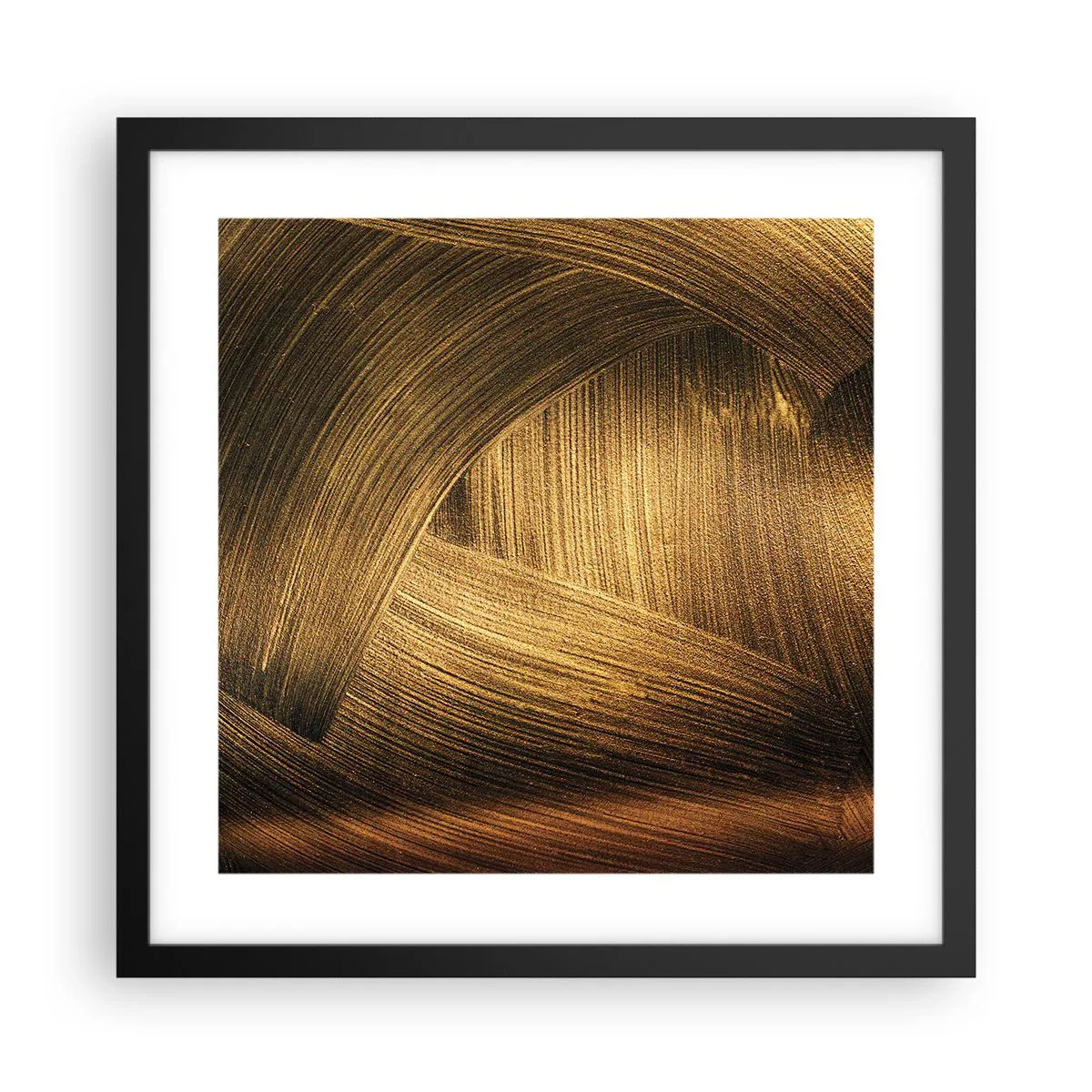 Affiche dans un cadre noir - Poster - Dans un labyrinthe en or - 40x40 cm