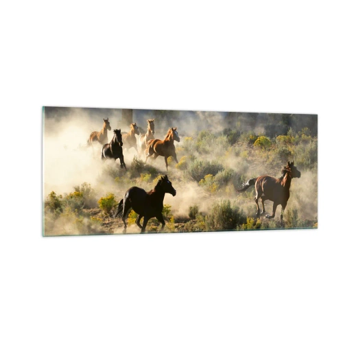 Impression sur verre - Image sur verre - Rivalité - liberté ou force masculine ? - 100x40 cm