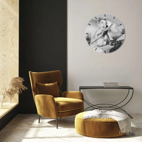 Horloge murale - Pendule murale - Hello! Ici les années 50 - 40x40 cm