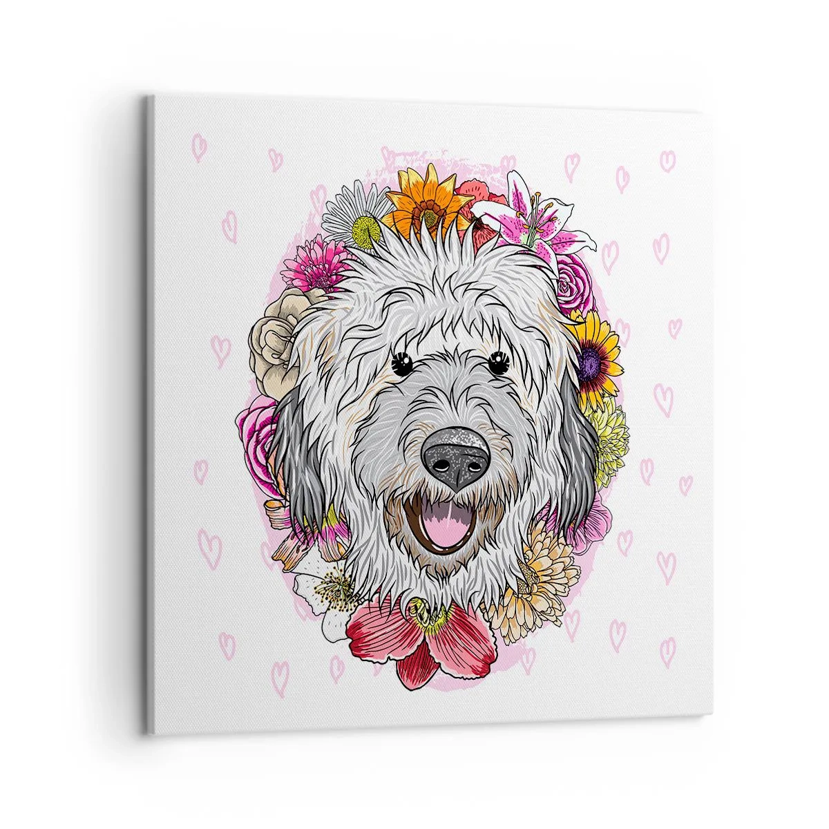 Impression sur toile - Image sur toile - La joie du chiot - 50x50 cm