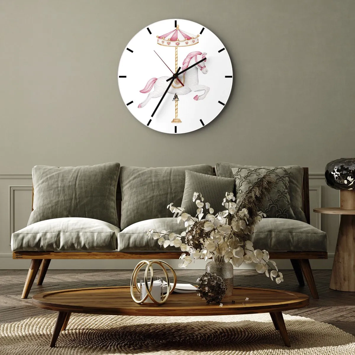 Horloge murale - Pendule murale - Les sabots en avant - 30x30 cm