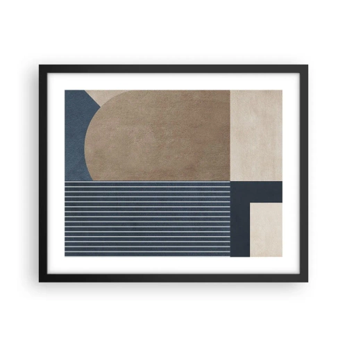 Affiche dans un cadre noir - Poster - Composition simple et en rondeur - 50x40 cm