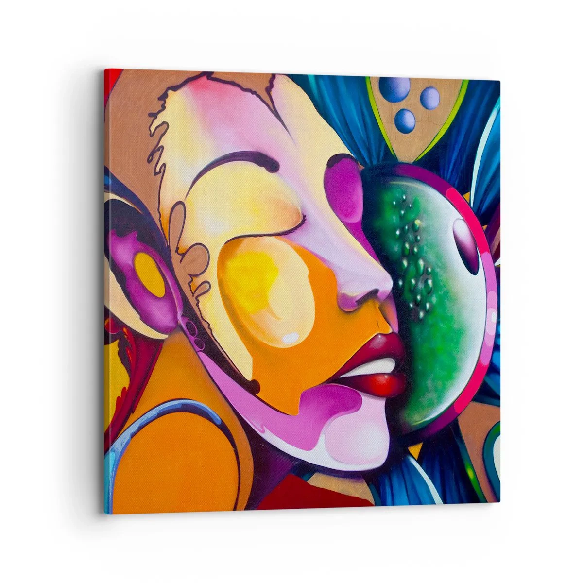 Impression sur toile - Image sur toile - Toucher avec la couleur - 70x70 cm