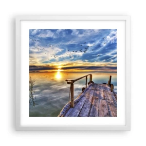 Affiche dans un cadre blanc - Poster - Le vent se repose - 40x40 cm