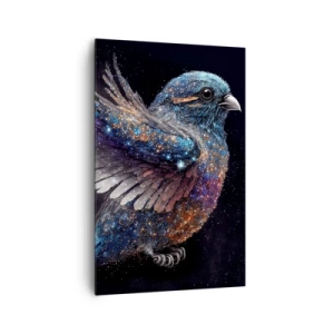 Impression sur toile - Image sur toile - Un moineau de style spatial avec un éclat de diamant - 80x120cm - Moineau de diamant - Décoration murale moderne pour le salon et la chambre ARTTOR