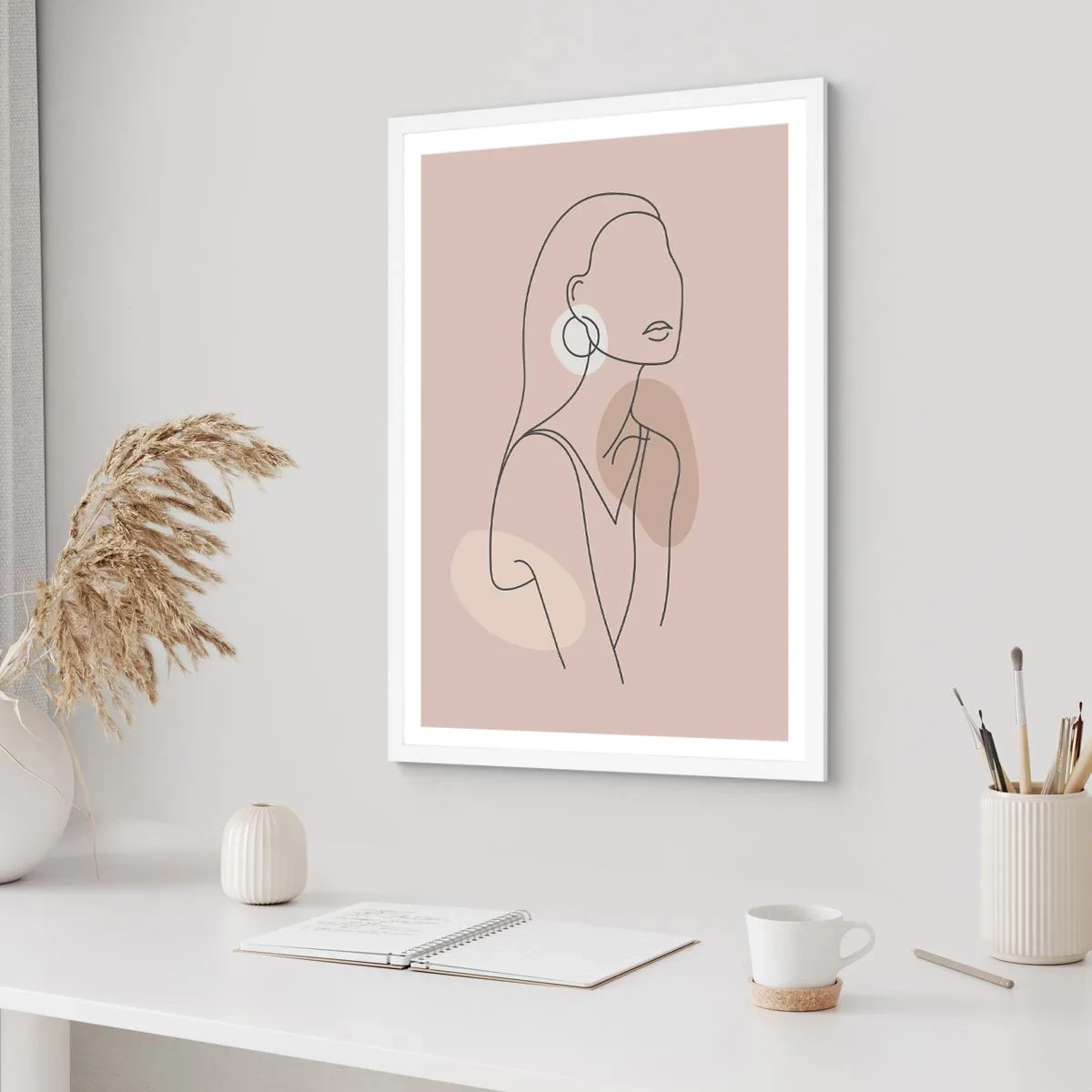 Affiche dans un cadre blanc - Poster - Icone féminin - 30x40 cm