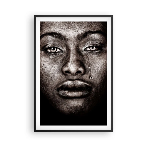 Affiche dans un cadre noir - Poster - Une larme - 61x91 cm