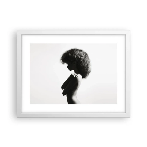 Affiche dans un cadre blanc - Poster - Comme une fleur au bout d'une fine tige - 40x30 cm