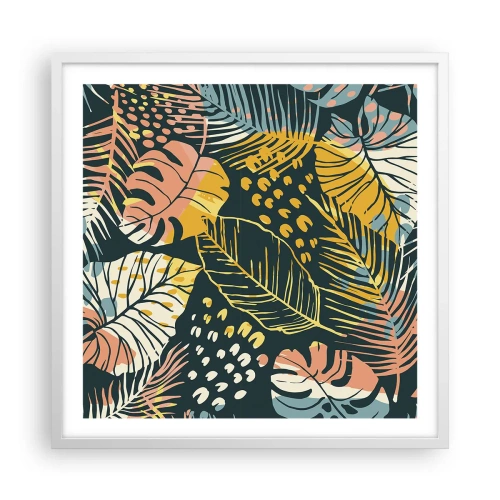 Affiche dans un cadre blanc - Poster - Fantaisie feuillue - 60x60 cm