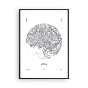 Affiche dans un cadre noir - Poster - Anatomie d’Oslo - 70x100 cm