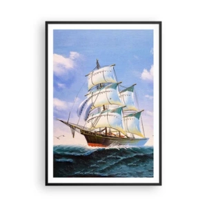 Affiche dans un cadre noir - Poster - Fièrement avec le vent - 70x100 cm