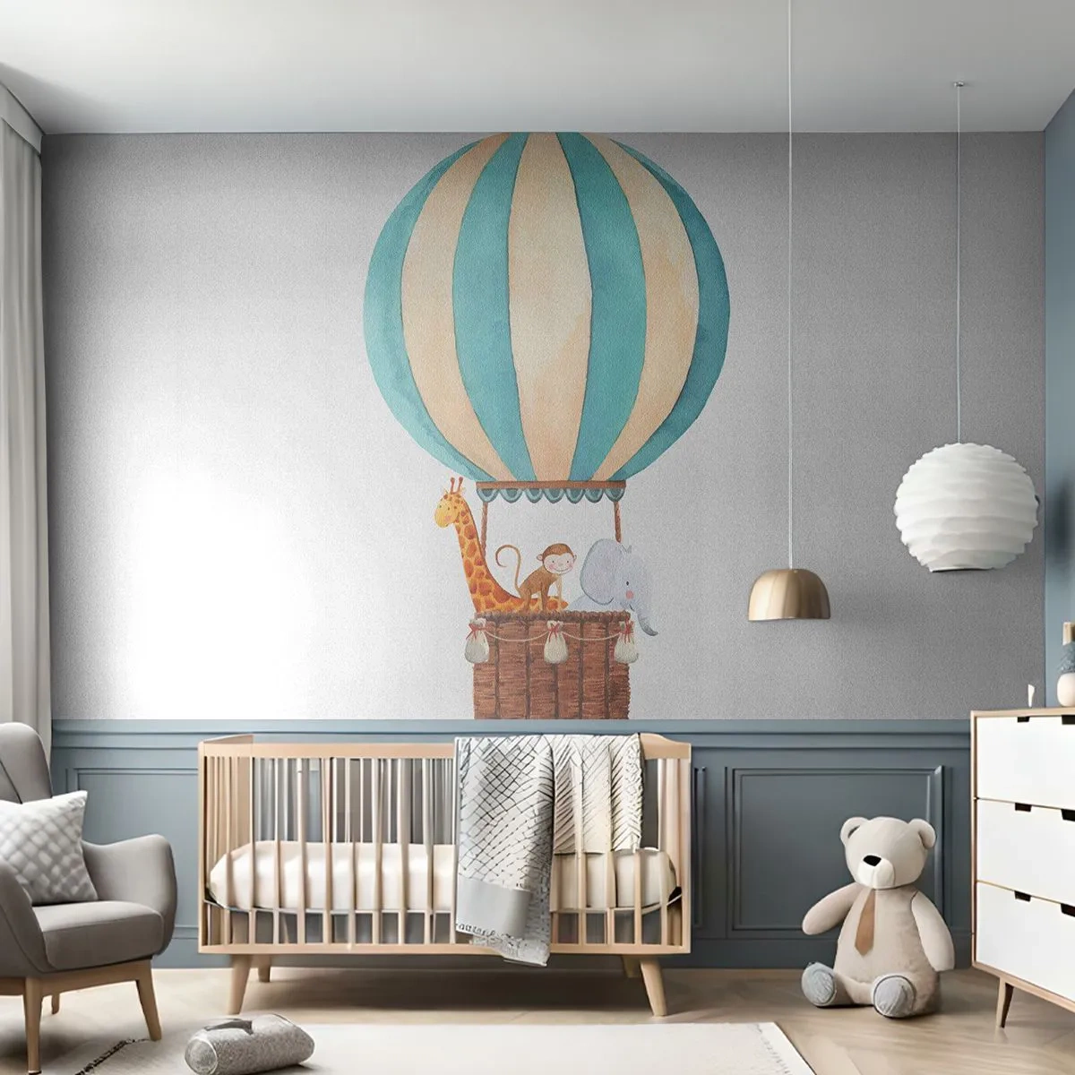 Papier Peint Photo Premium Sand - Voyage fantastique - Ballon, Pour les enfants, Ancien - 100x70 cm