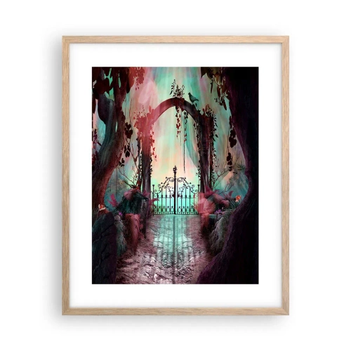 Affiche dans un chêne clair - Poster - Jardin secret - 40x50 cm
