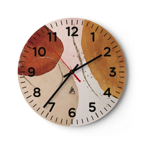 Horloge murale - Pendule murale - Rondeur et mouvement - 30x30 cm