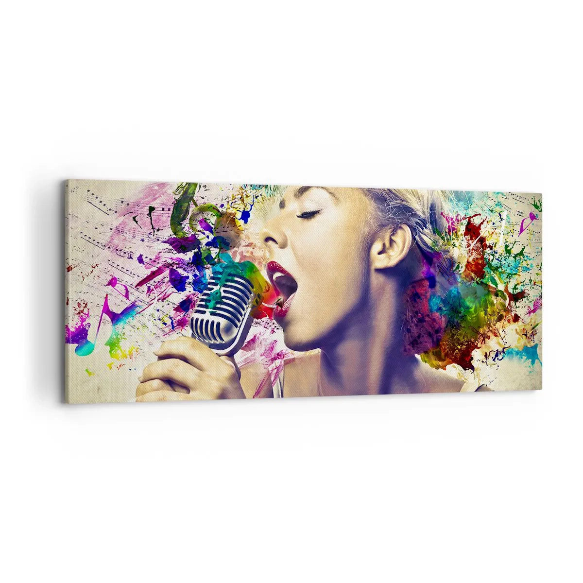 Impression sur toile - Image sur toile - Peindre le monde avec sa voix - 100x40 cm