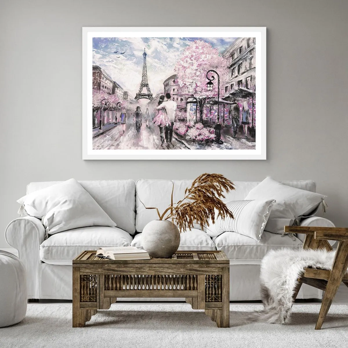 Affiche dans un cadre blanc - Poster - Comment tomber amoureu, il faut juste... - 60x60 cm