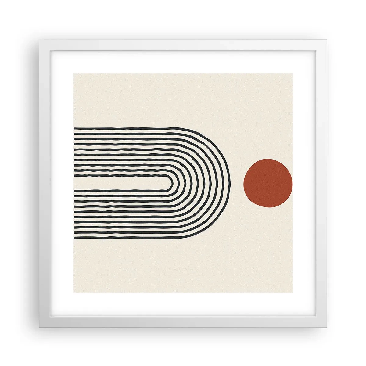 Affiche dans un cadre blanc - Poster - Le magnétisme des formes et des couleurs - 40x40 cm