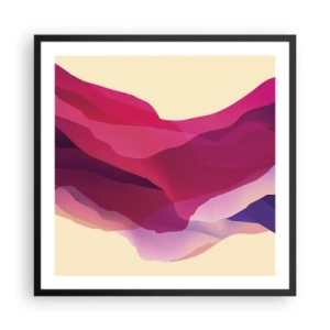 Affiche dans un cadre noir - Poster - Vagues pourpre - 60x60 cm