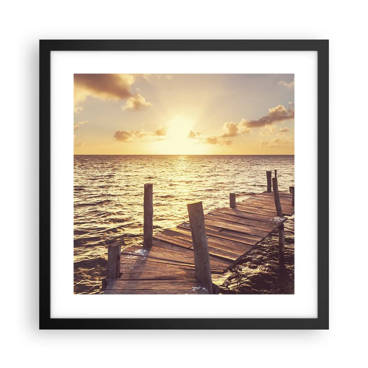 Affiche dans un cadre noir - Poster - La terre d'or de la douceur - 40x40 cm