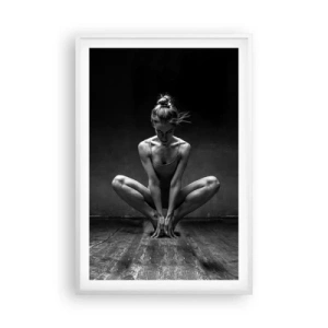 Affiche dans un cadre blanc - Poster - Concentration de l'énergie de la danse - 61x91 cm