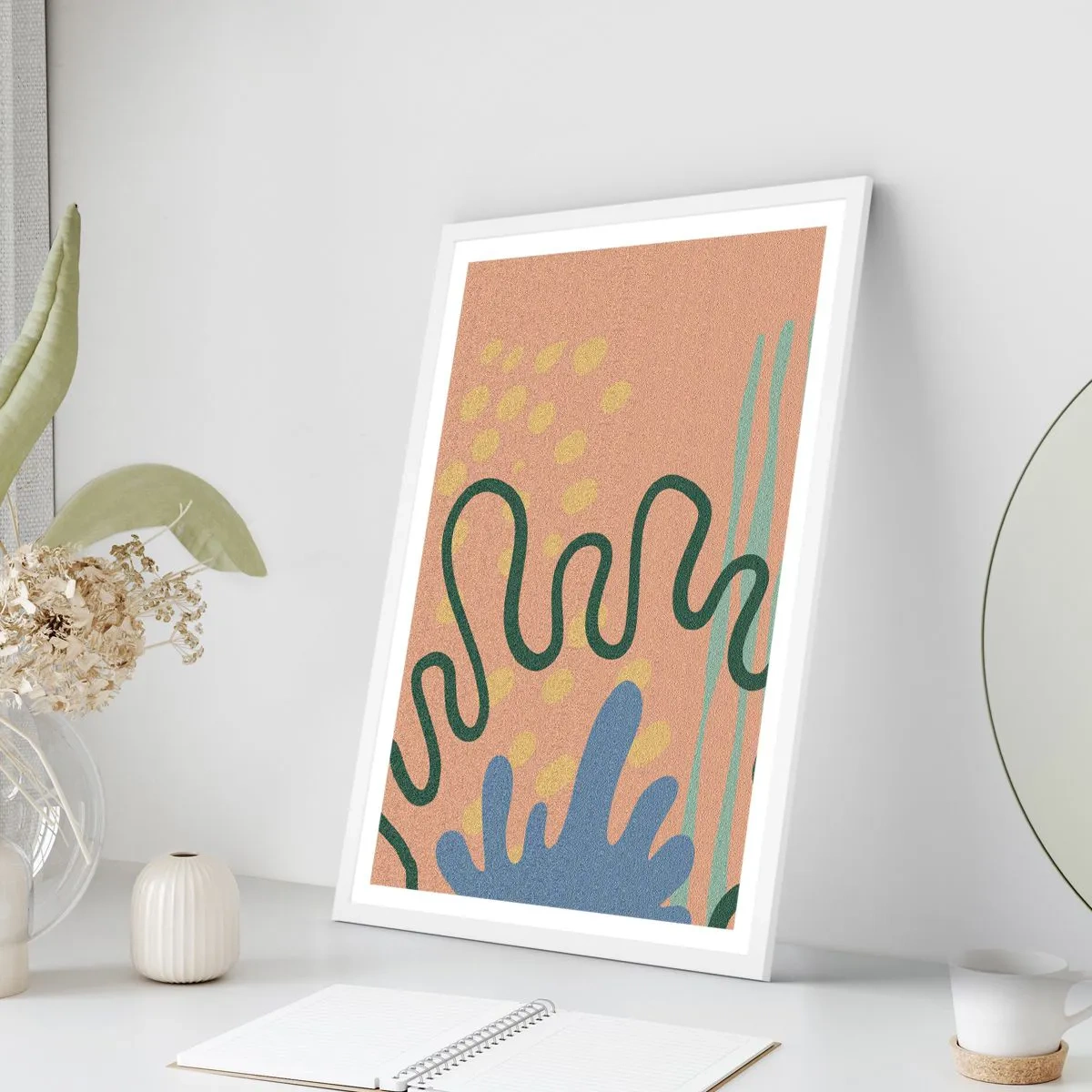 Affiche dans un cadre blanc - Poster - Abstraction : diversité de la nature - 40x50 cm