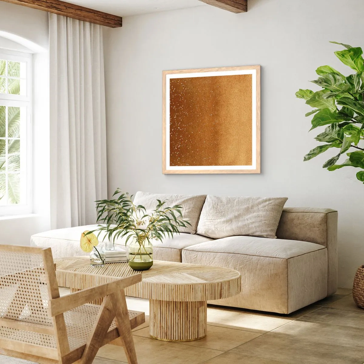 Affiche dans un chêne clair - Poster - Origine du monde - 30x30 cm