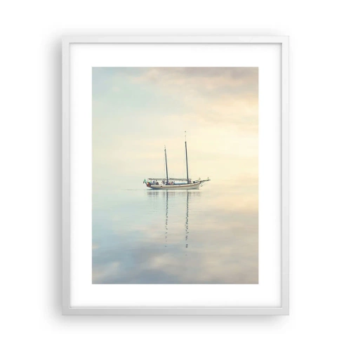 Affiche dans un cadre blanc - Poster - Dans une mer de silence - 40x50 cm