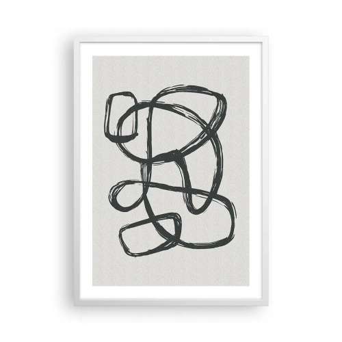 Affiche dans un cadre blanc - Poster - Abstraction en boucle - 50x70 cm