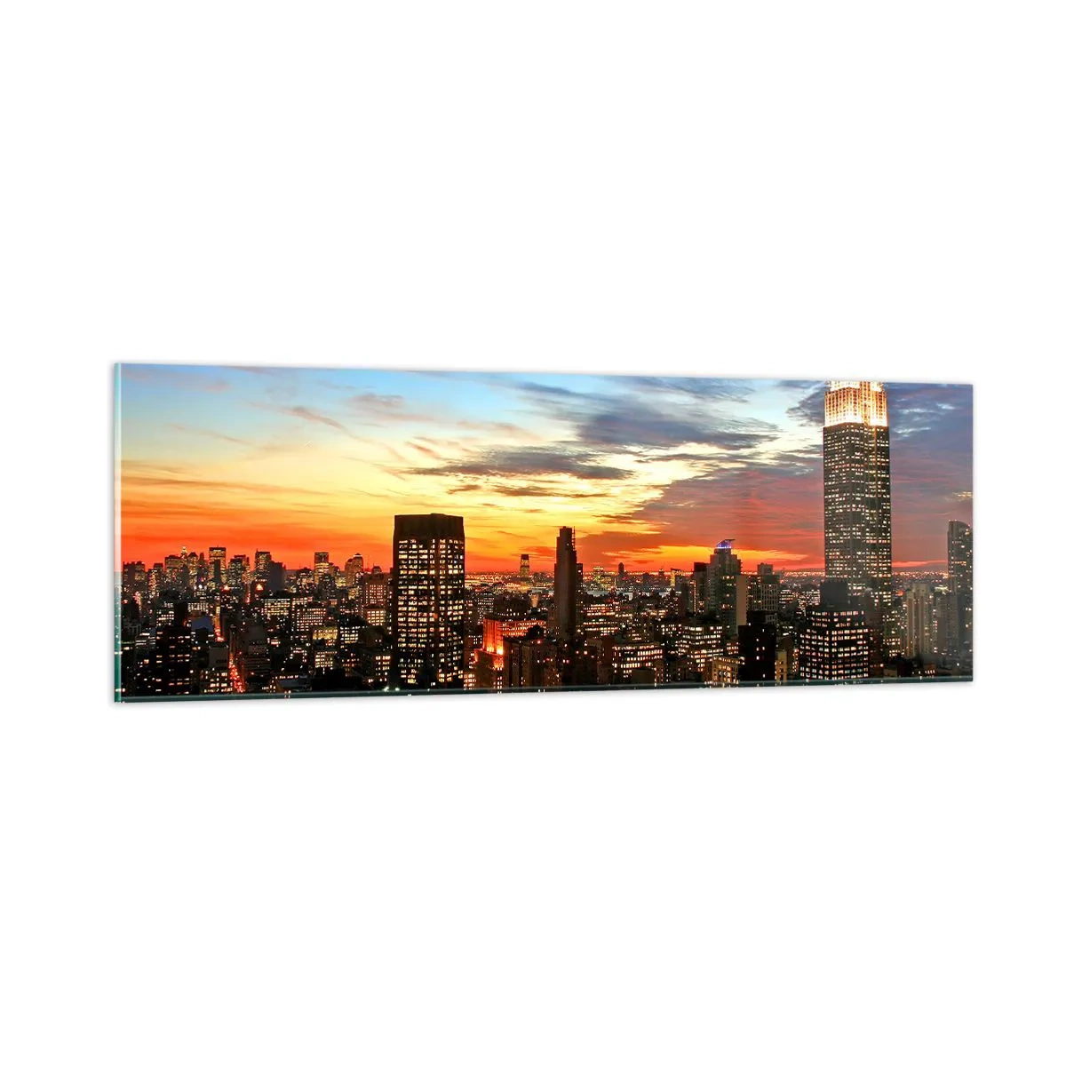 Impression sur verre - Image sur verre - Nuit américaine lumineuse - 90x30 cm