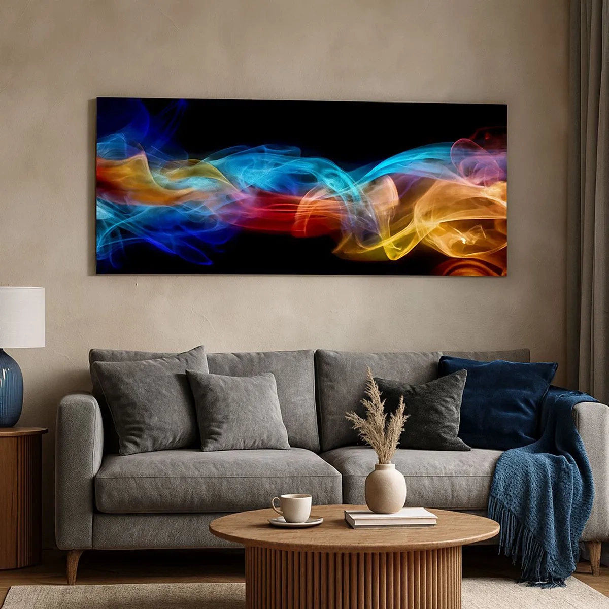 Impression sur toile - Image sur toile - Danse arc-en-ciel du brouillard - 100x40 cm